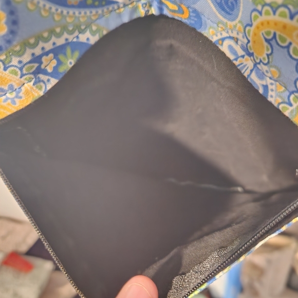 Blue and Yellow Paisley Crossbody Purse Medium - Picture 4 of 5